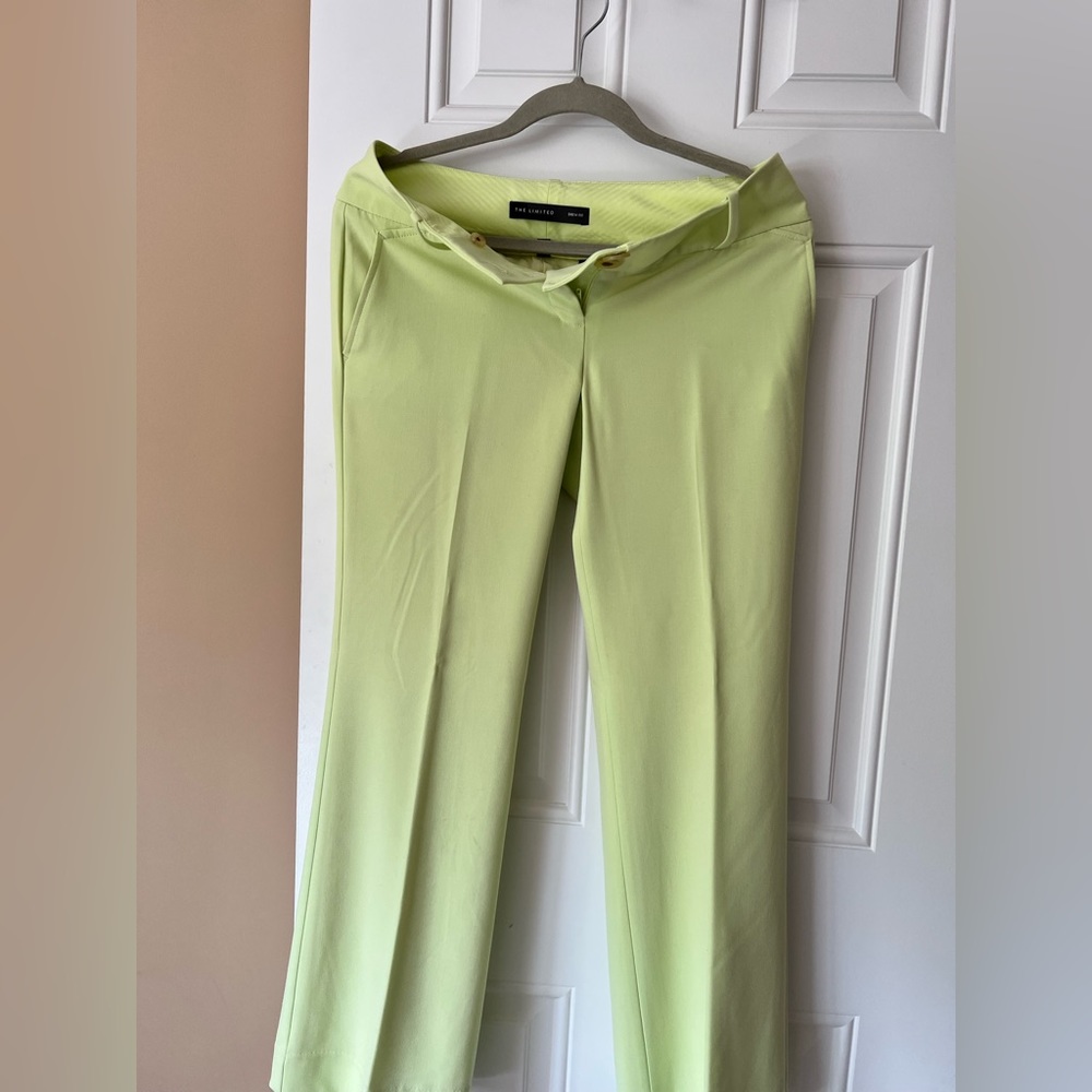 Apple green trousers straight legs
